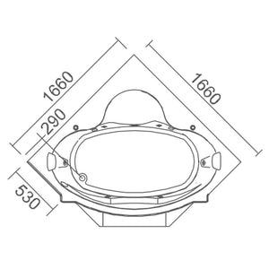 Mesa Blue Glass Steam Shower Tub Combo - Corner Placement WS-701A