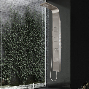 PULSE ShowerSpas Matte Brushed Stainless Steel Shower Panel - Waimea ShowerSpa 1034
