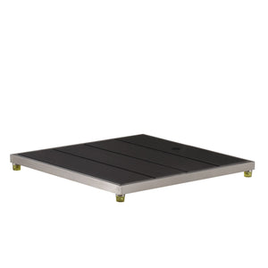 Wayime 33 * 30" Plastic Wood with Stainless Steel Frame Dark Grey Base Make Outdoor Shower Movable & Install Outdoor Shower Without Call Plumber CB-023