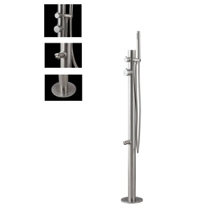 Wayime 43" Free-Standing Brushed Stainless Steel 304 Outdoor Shower Only Cold Water no Showerhead with DOE Certificate d CB-019