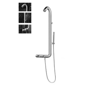 Wayime 45*16" Separable & Composable Wall-Mounted Brushed Stainless Steel 304 Rainfall Indoor Outdoor Shower System CB-013