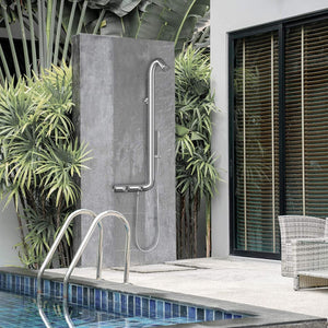 Wayime 45*16" Separable & Composable Wall-Mounted Brushed Stainless Steel 304 Rainfall Indoor Outdoor Shower System CB-013