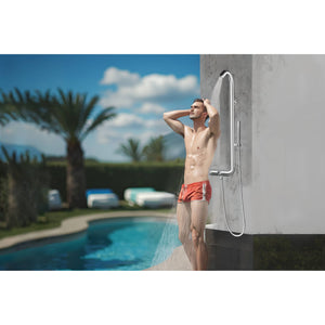 Wayime 45*16" Separable & Composable Wall-Mounted Brushed Stainless Steel 304 Rainfall Indoor Outdoor Shower System CB-013