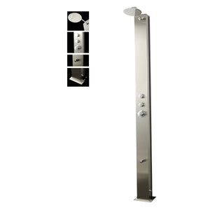 Wayime 85" Free-Standing Brushed Stainless Steel&Aluminum Tank Composed Outdoor Solar Shower(Only Available for USA) CB-009