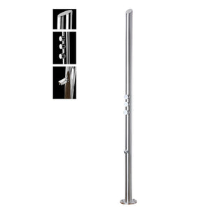 Wayime 85" Separable & Composable Free-Standing Brushed Stainless Steel 304 Waterfall Outdoor Shower with DOE Certificate