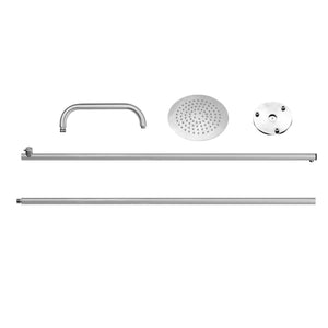 Wayime 87" Separable&Composable Free-Standing Brushed Stainless Steel 304 Rainfall Outdoor Shower with DOE Certificate CB-012