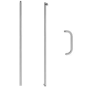 Wayime 87" Separable&Composable Free-Standing Brushed Stainless Steel 304 Rainfall Outdoor Shower with DOE Certificate CB-012