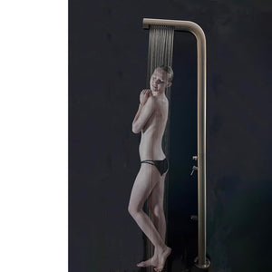 Wayime 87" Separable & Composable Free-standing Matte Black-Grey Stainless Steel 304 Rainfal Outdoor Shower