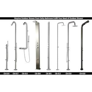 Wayime 87" Separable & Composable Free-standing Matte Black-Grey Stainless Steel 304 Rainfal Outdoor Shower