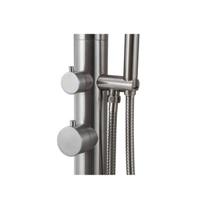 Wayime 91" Separable&Composable Free-Standing Brushed Stainless Steel 304 Rainfall Outdoor Shower with DOE Certificate CB-016