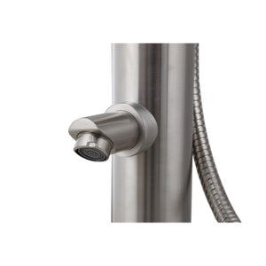 Wayime 91" Separable&Composable Free-Standing Brushed Stainless Steel 304 Rainfall Outdoor Shower with DOE Certificate CB-016