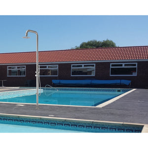 Wayime 91" Separable&Composable Free-Standing Brushed Stainless Steel 304 Rainfall Outdoor Shower with DOE Certificate CB-016