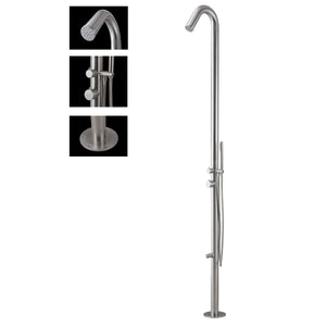 Wayime 91" Separable&Composable Free-Standing Brushed Stainless Steel 304 Spary Outdoor Shower with DOE Certificate CB-017