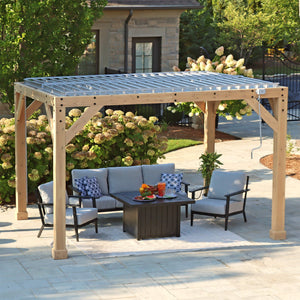 Yardistry 10' x 12' Meridian Wooden Louvered Pergola YM11832COM