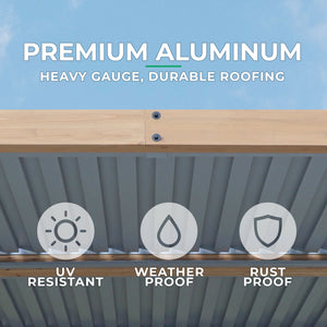 Yardistry 10' x 20' Meridian Wooden Louvered Pergola YM11836COM