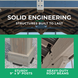 Yardistry 16 x 14 Timber Frame Pavilion YM12904COM