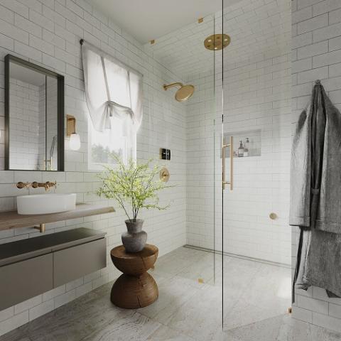 ThermaSol STC SignaTouch Modern Recessed 5" Smart Touchscreen Steam Shower Control