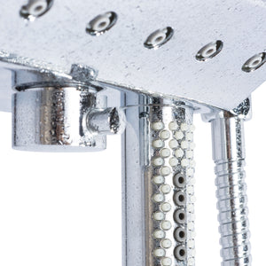 PULSE ShowerSpas Shower System - AquaPower ShowerSpa - 3-function wand hand shower and diverter at the bottom of Aqua Power - Polished Chrome - 1054 - Vital Hydrotherapy