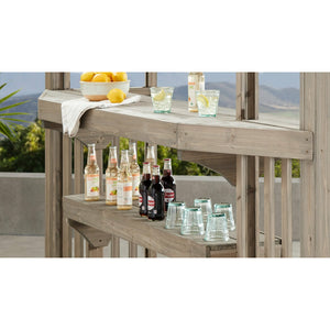 10' X 14' Madison Pergola 100% Natural Cedar Lumber Bar and Shelf Feature - Vital Hydrotherapy