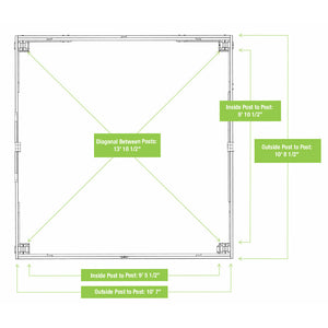 Yardistry 11' x 13' Carolina Pavilion YM11726X Dimension Drawing - Vital Hydrotherapy