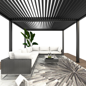 Bon Pergola Motorized Aluminum 13'x19' Villa Pergola - Black - Lifestyle - VP-DIY-6425 - Vital Hydrotherapy