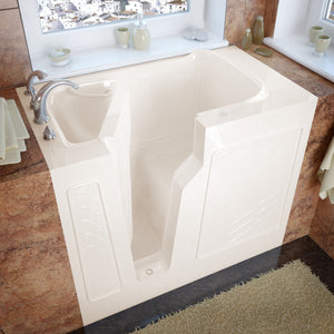 Meditub 26 x 46 Walk-In Bathtub - High grade marine fiberglass with triple gel coating - Biscuit Finish - Inward swinging door - with 6 in. Threshold & 17 in. Seat Height, Built-in grab bar - Left Drain - Soaking - Lifestyle - 2646 - Vital Hydrotherapy