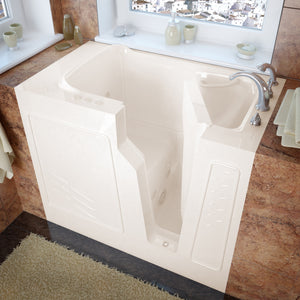 Meditub 26 x 46 Walk-In Bathtub - High-grade marine fiberglass with triple gel coating - Biscuit Finish - Inward swinging door - with 6 in. Threshold & 17 in. Seat Height, Built-in grab bar - Right Drain - Whirlpool Jetted - Lifestyle - 2646 - Vital Hydrotherapy