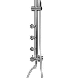 PULSE ShowerSpas Shower System - Riviera Shower System - interlocking stainless steel hose, Slide bar, Three body jets and diverter - Polished Chrome - 7001 - Vital Hydrotherapy
