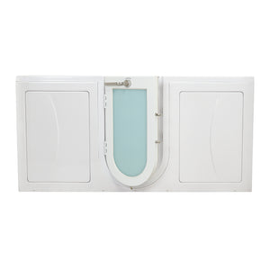 Ella Big4Two 36"x80" Hydro + Air Massage w/ Independent Foot Massage Acrylic vacuum formed from a solid, long-lasting acrylic sheet, U-Shape door - Left door No faucet Two Seat Walk-In-Bathtub in white background