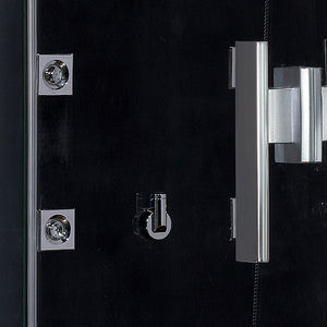 Platinum black steam shower massage jet and door handle