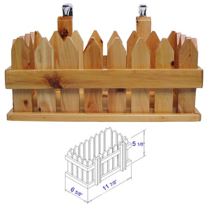 ALFI AB1136 61" Free Standing Cedar Wooden Bathtub - wooden hanging basket and drawing dimension in a white background