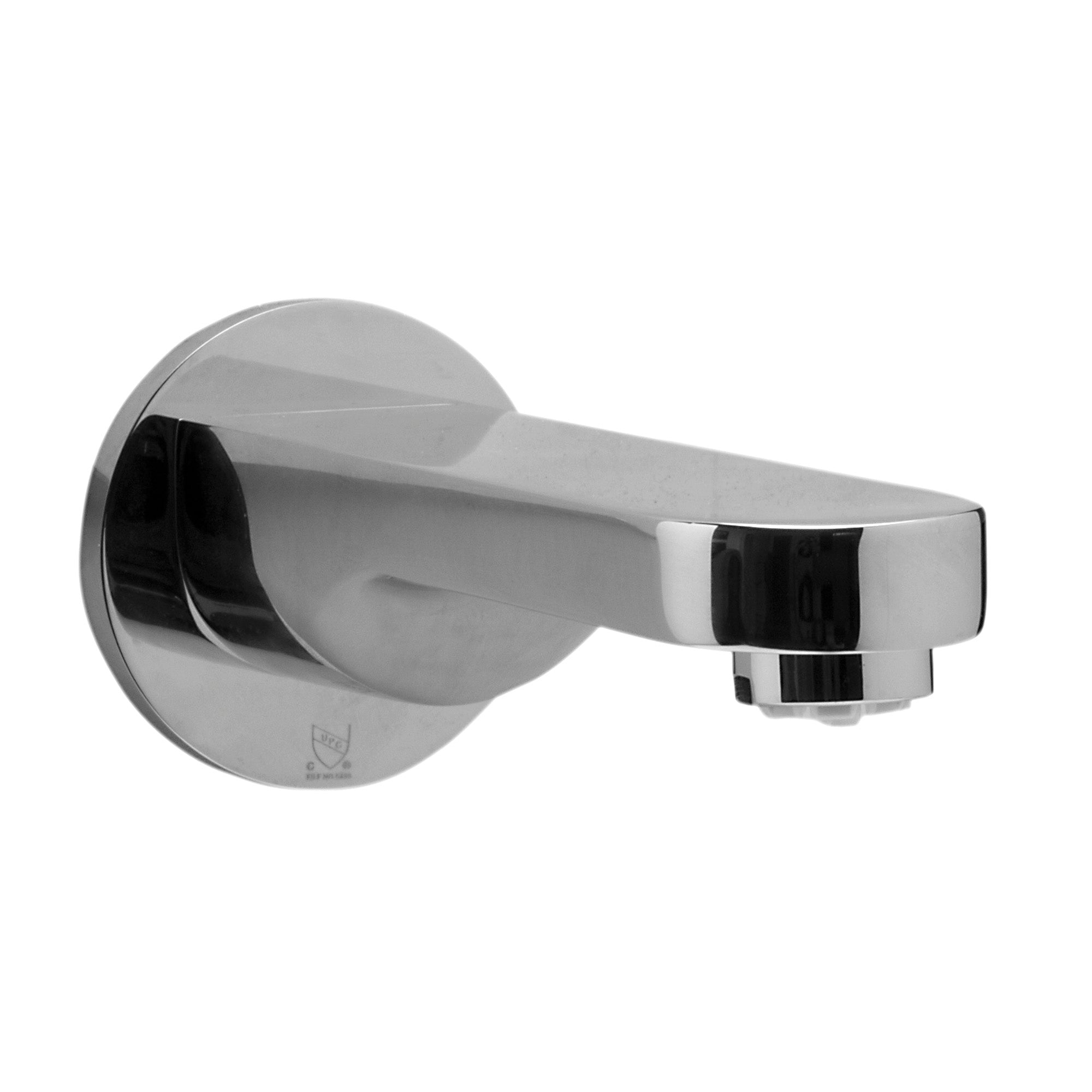 ALFI AB2201 Wallmounted Tub Filler Bathroom Spout Solid brass construction coated with polished chrome in a white background