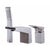 ALFI AB2464 Deck Mounted 3 Hole Tub Filler & Shower Head solid brass construction brushed nickel in a white background