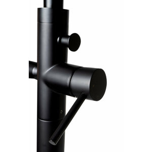 ALFI AB2534 Single Lever Floor Mounted Tub Filler Mixer Solid brass construction coated with a Matte Black finish in a white background