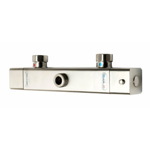 ALFI AB2862-BN Brushed Nickel Handheld Showerhead Thermostatic Exposed Shower Set with Water Diverter, Temperature Control, On/Off Control in a white background