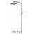 ALFI AB2862-BN Brushed Nickel Square Style Thermostatic Exposed Shower Set with Water Diverter, Temperature Control, On/Off Control, Rain Showerhead, Handheld Showerhead in a white background.