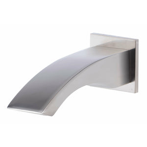 ALFI AB3301 Curved Wall mounted Tub Filler Bathroom Spout brushed nickel in a white background