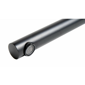 ALFI AB6601 Round Foldable Tub Spout black matte finish with filter in a spout in a white background