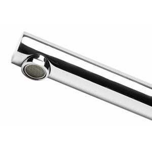 ALFI AB6601 Round Foldable Tub Spout polished chrome with filter in spout in a white background