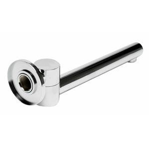 ALFI AB6601 Round Foldable Tub Spout polished chrome with decorative round plate cover and female connection in a white background