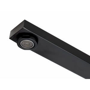 ALFI AB7701 Square Foldable Tub Spout Black Matte finish in a white background