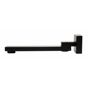ALFI AB7701 Square Foldable Tub Spout Black Matte finish in a white background