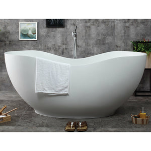 ALFI AB9949 66" White Solid Surface Smooth Resin with a matte finish Soaking Bathtub in the bathroom