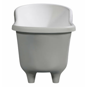 ALFI AB9960 67" White Matte Clawfoot Solid Surface Resin Bathtub with a matte finish in a white background side view