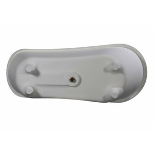 ALFI AB9960 67" White Matte Clawfoot Solid Surface Resin Bathtub with a matte finish with matte matching pop-up drain in a white background bottom outside view