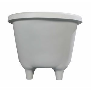 ALFI AB9960 67" White Matte Clawfoot Solid Surface Resin Bathtub with a matte finish in a white background side view