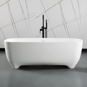 ALFI AB9980 67" White Matte Solid Surface Resin Bathtub in the bathroom