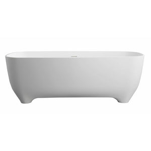 ALFI AB9980 67" White Matte Solid Surface Resin Bathtub in a white background