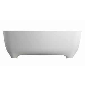 ALFI AB9980 67" White Matte Solid Surface Resin Bathtub in a white background