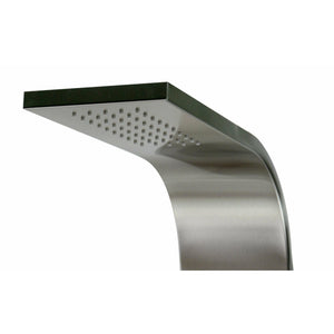 ALFI ABSP10 Modern Stainless Steel Shower Panel - Overhead rain shower in a white background
